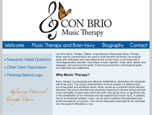Tablet Screenshot of conbriomusictherapy.com